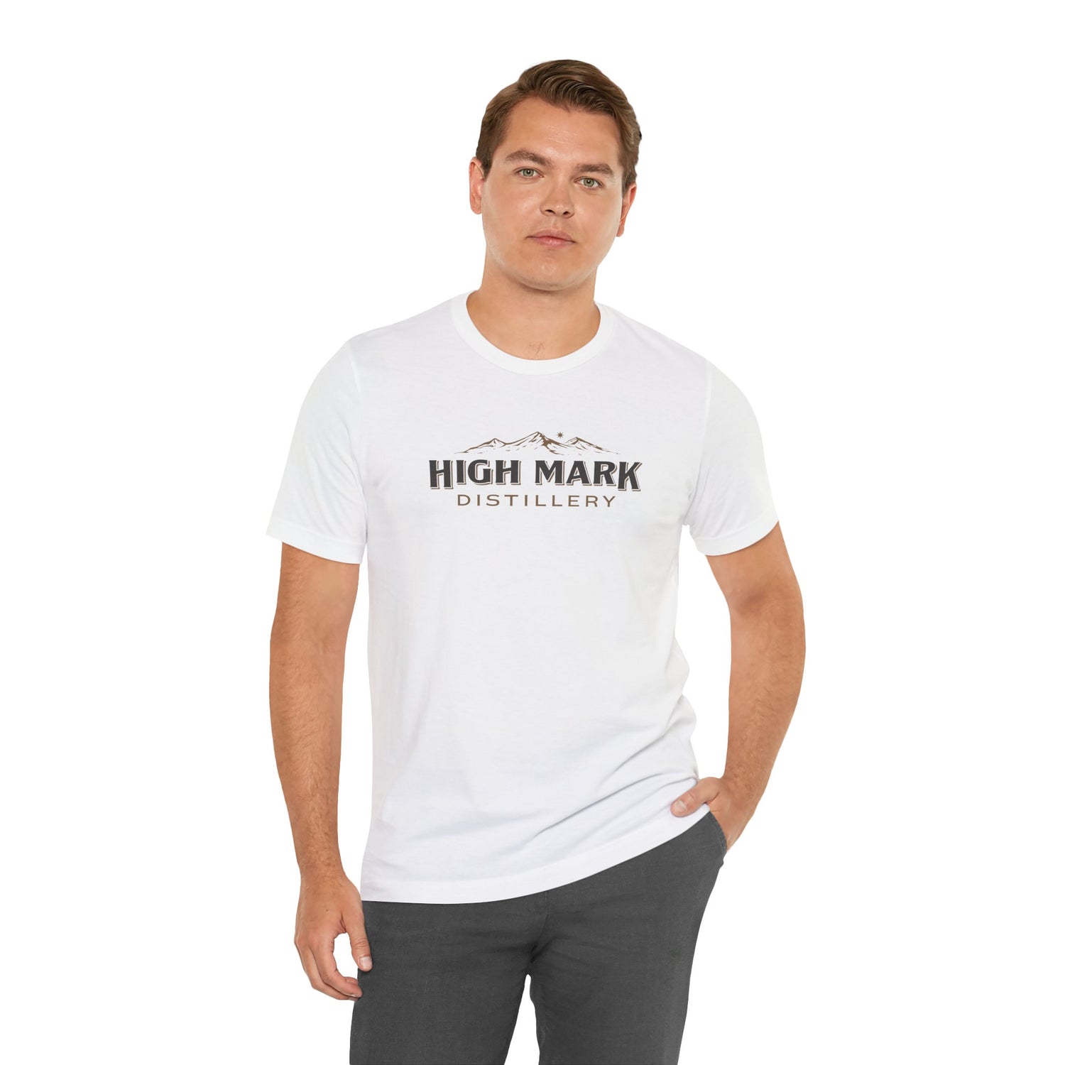 High Mark Distillery - White Unisex Short Sleeve Tee