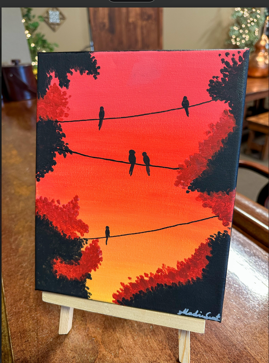 July 8 / Wednesday - Sunset Birds Painting $50
