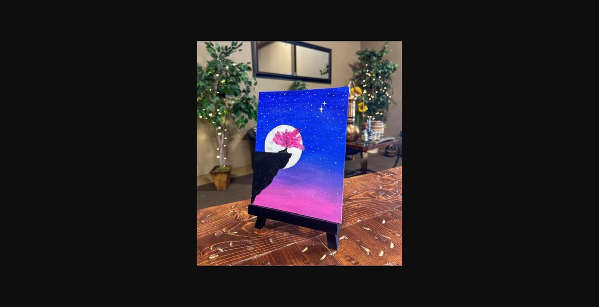 September 30/ Wednesday - Bonsai in the Moonlight Painting $50
