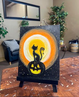 October 21/ Wednesday - Spooky Kitty Painting $50